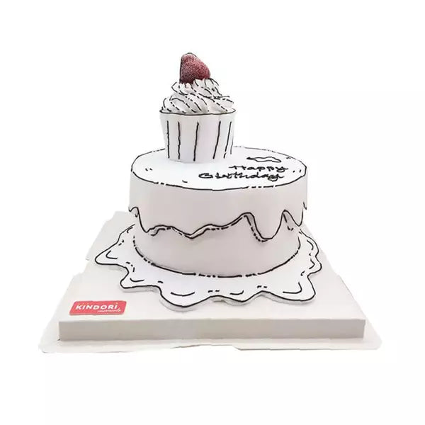 2D Dino Birthday Designer Cake - JUNANDUS