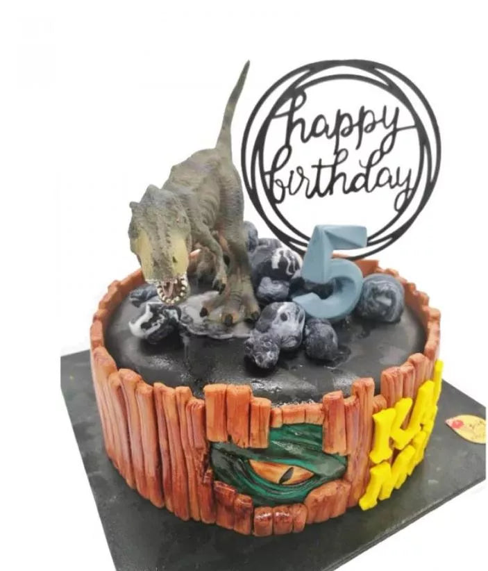 Dinosaur Theme Cake | Mesozoic Ice Cream Cake
