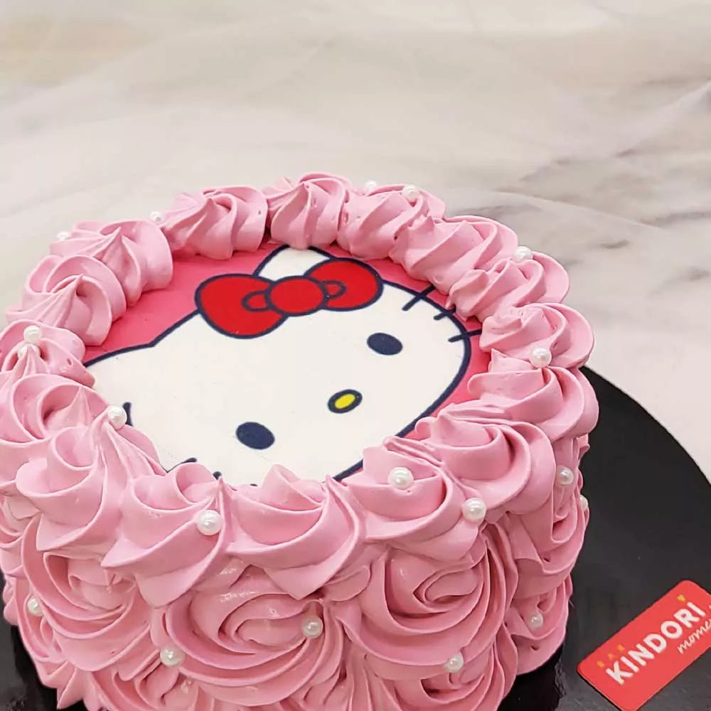 Hello Kitty Theme Cake pink cream
